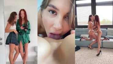 Ellie Luna & Gingery Ksu Lock Legs In The Ultimate Lesbian Steam Session