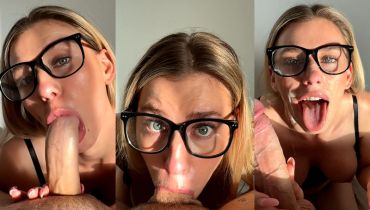 Wildhalli Sucks Cock Close Up Before Drowning Her Face In Thick Cum